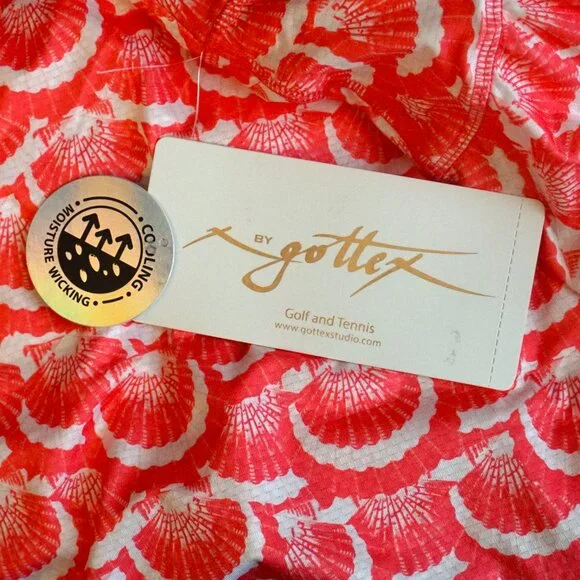 Gottex Golf & Tennis Athletic Skort Coral Seashell Print Women’s XL